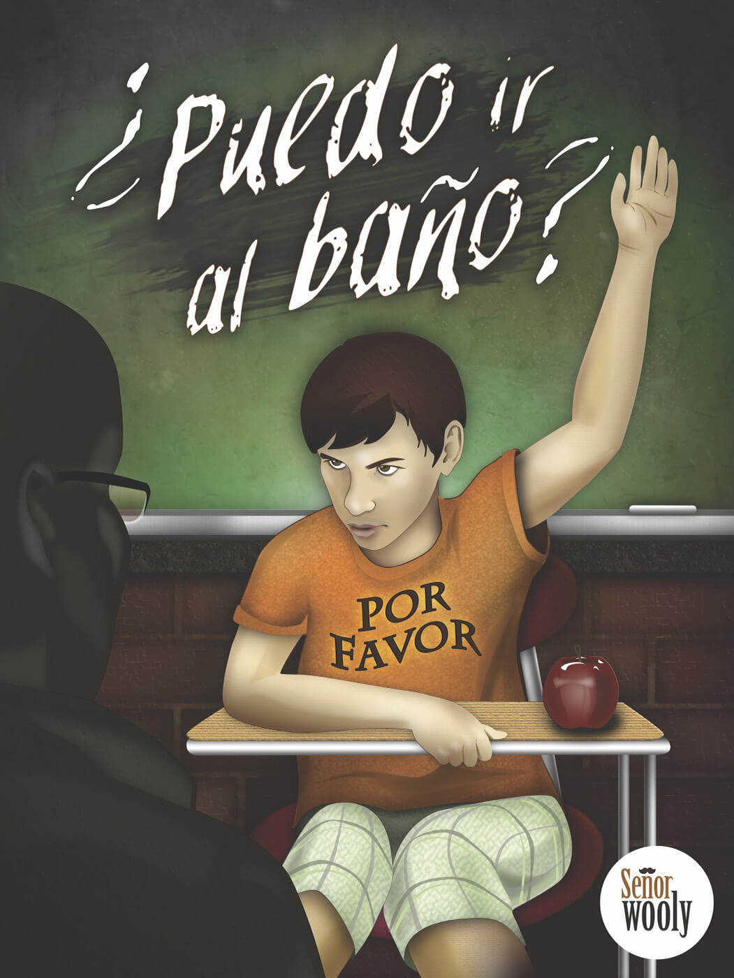 &iquest;Puedo ir al ba&ntilde;o? Se&ntilde;or Wooly Spanish classroom poster