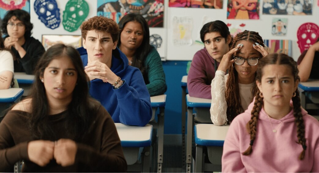 Students looking confused and unimpressed in ¿Cómo se dice?